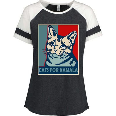 Less Cat Lady Is Voting Kamala Harris President 2024 Cool Gift Enza Ladies Jersey Colorblock Tee