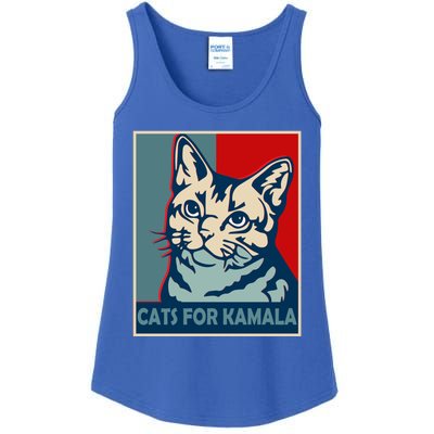 Less Cat Lady Is Voting Kamala Harris President 2024 Cool Gift Ladies Essential Tank