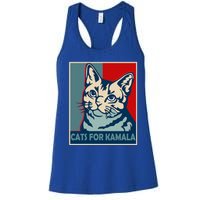 Less Cat Lady Is Voting Kamala Harris President 2024 Cool Gift Women's Racerback Tank