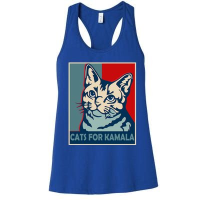 Less Cat Lady Is Voting Kamala Harris President 2024 Cool Gift Women's Racerback Tank