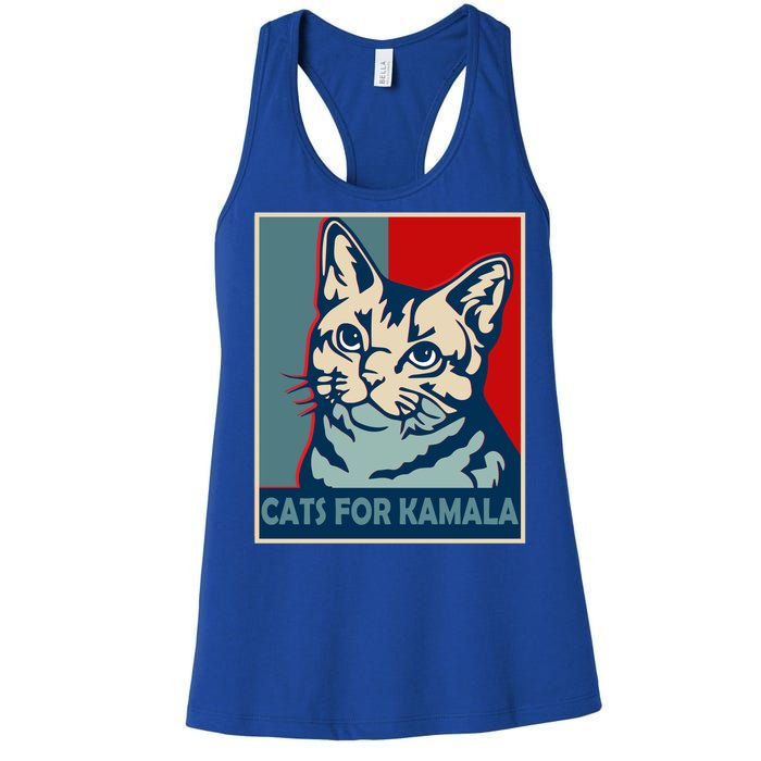 Less Cat Lady Is Voting Kamala Harris President 2024 Cool Gift Women's Racerback Tank