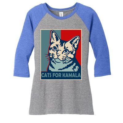 Less Cat Lady Is Voting Kamala Harris President 2024 Cool Gift Women's Tri-Blend 3/4-Sleeve Raglan Shirt