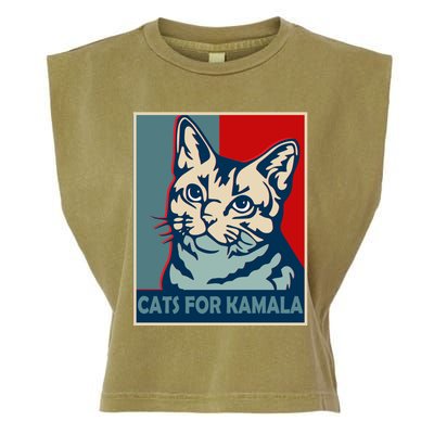 Less Cat Lady Is Voting Kamala Harris President 2024 Cool Gift Garment-Dyed Women's Muscle Tee