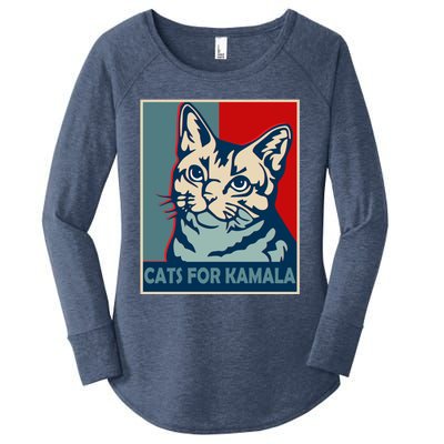 Less Cat Lady Is Voting Kamala Harris President 2024 Cool Gift Women's Perfect Tri Tunic Long Sleeve Shirt