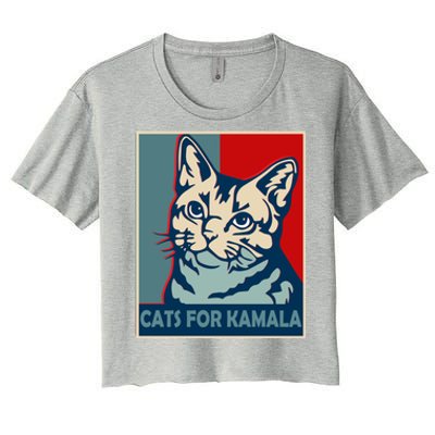 Less Cat Lady Is Voting Kamala Harris President 2024 Cool Gift Women's Crop Top Tee