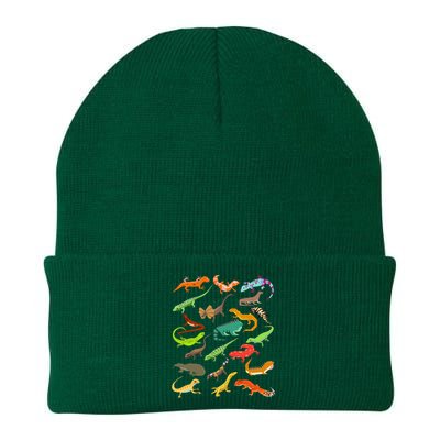 Lizard Collage Knit Cap Winter Beanie