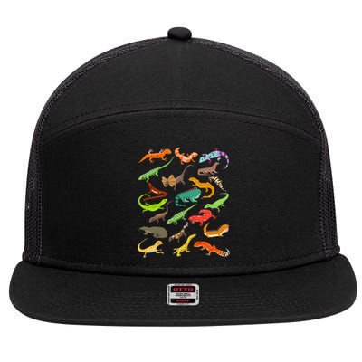 Lizard Collage 7 Panel Mesh Trucker Snapback Hat