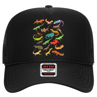 Lizard Collage High Crown Mesh Back Trucker Hat