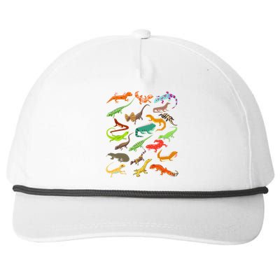 Lizard Collage Snapback Five-Panel Rope Hat