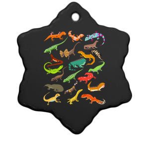 Lizard Collage Ceramic Star Ornament