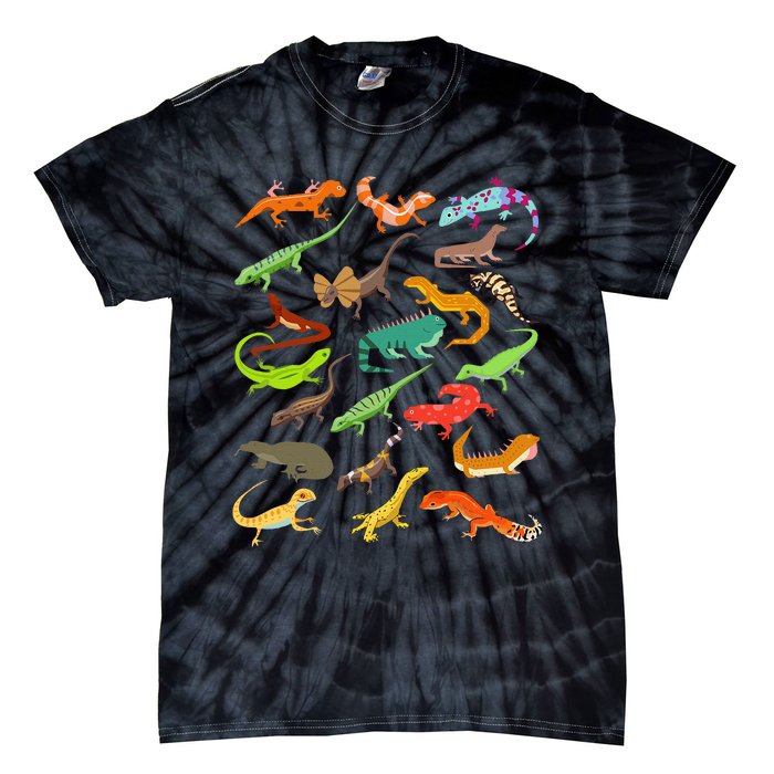 Lizard Collage Tie-Dye T-Shirt