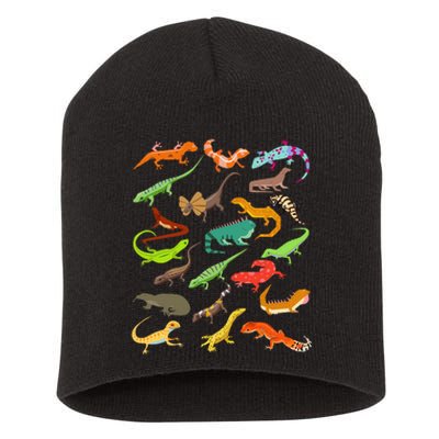 Lizard Collage Short Acrylic Beanie