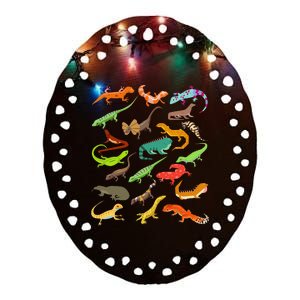 Lizard Collage Ceramic Oval Ornament