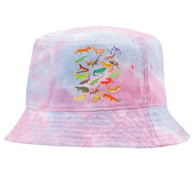 Lizard Collage Tie-Dyed Bucket Hat