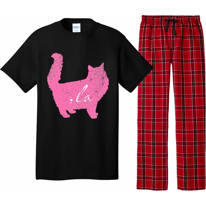 La Comma Lacomma La In A Cat Silhouette Pajama Set