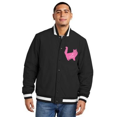 La Comma Lacomma La In A Cat Silhouette Insulated Varsity Jacket