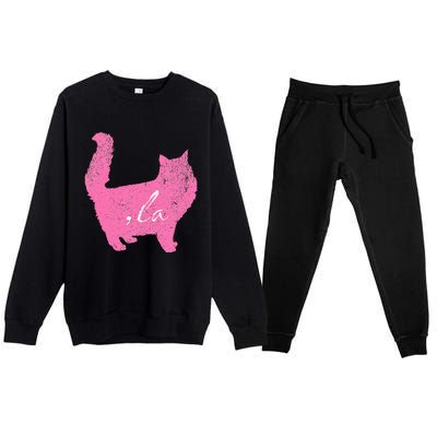 La Comma Lacomma La In A Cat Silhouette Premium Crewneck Sweatsuit Set