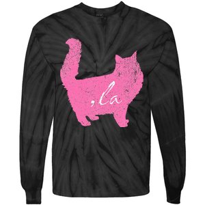 La Comma Lacomma La In A Cat Silhouette Tie-Dye Long Sleeve Shirt