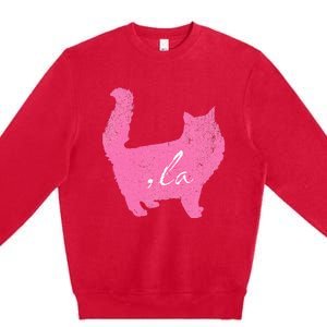 La Comma Lacomma La In A Cat Silhouette Premium Crewneck Sweatshirt