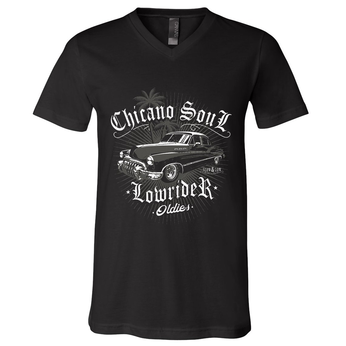 Lowrider Chicano Low Mexican Los Angeles Latina Rider Cholo V-Neck T-Shirt