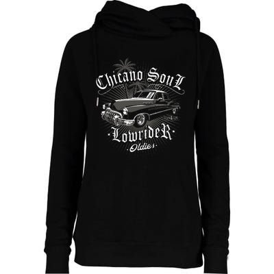 Lowrider Chicano Low Mexican Los Angeles Latina Rider Cholo Womens Funnel Neck Pullover Hood