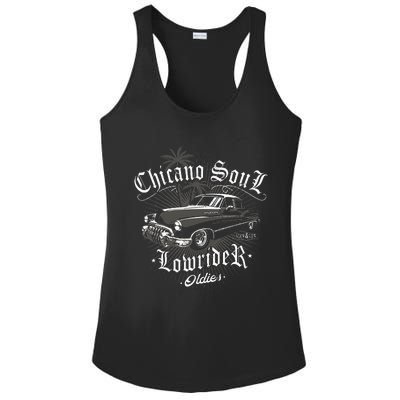 Lowrider Chicano Low Mexican Los Angeles Latina Rider Cholo Ladies PosiCharge Competitor Racerback Tank