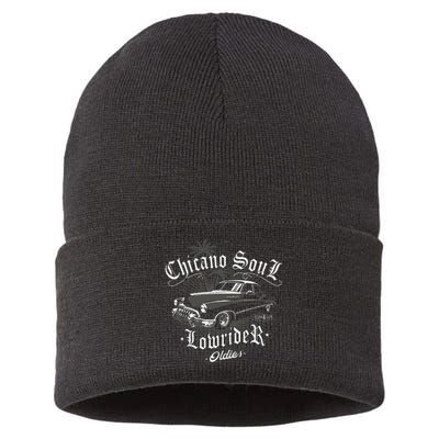 Lowrider Chicano Low Mexican Los Angeles Latina Rider Cholo Sustainable Knit Beanie