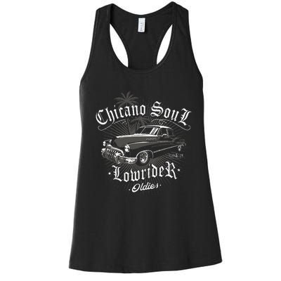 Lowrider Chicano Low Mexican Los Angeles Latina Rider Cholo Women's Racerback Tank