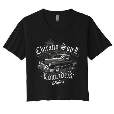 Lowrider Chicano Low Mexican Los Angeles Latina Rider Cholo Women's Crop Top Tee