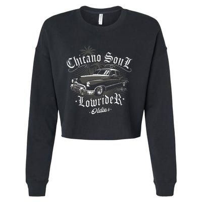 Lowrider Chicano Low Mexican Los Angeles Latina Rider Cholo Cropped Pullover Crew