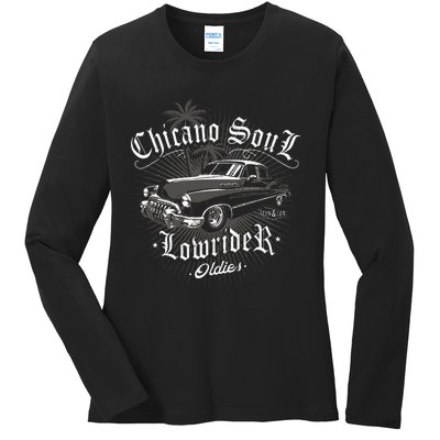 Lowrider Chicano Low Mexican Los Angeles Latina Rider Cholo Ladies Long Sleeve Shirt