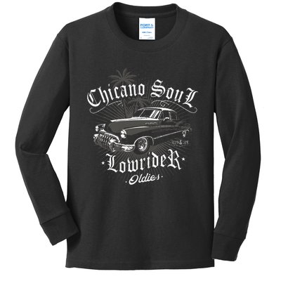 Lowrider Chicano Low Mexican Los Angeles Latina Rider Cholo Kids Long Sleeve Shirt