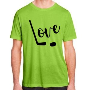 Love Cute Lettering With Hockey Stick And Puck Gift Design Gift Adult ChromaSoft Performance T-Shirt