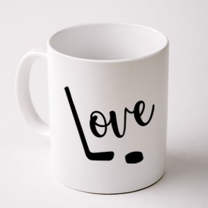 Love Cute Lettering With Hockey Stick And Puck Gift Design Gift Coffee Mug