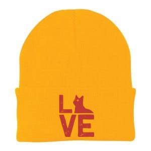 Love Cat Knit Cap Winter Beanie