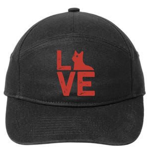 Love Cat 7-Panel Snapback Hat