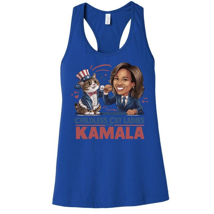 Less Cat Ladies For Kamala Gift Women's Racerback Tank