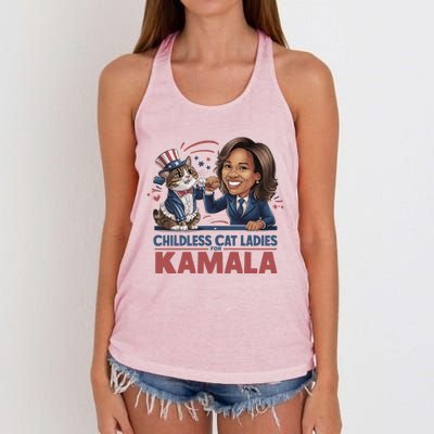 Less Cat Ladies For Kamala Gift Women's Knotted Racerback Tank