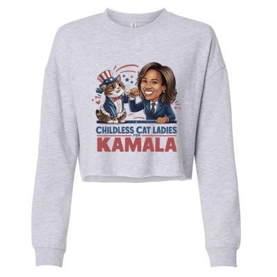 Less Cat Ladies For Kamala Gift Cropped Pullover Crew