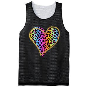 Love Cheetah Leopard Print Heart Valentines Day Mesh Reversible Basketball Jersey Tank