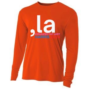  La Cat Ladies For Kamala Funny Cat 2024 President Kamalaharris Cooling Performance Long Sleeve Crew