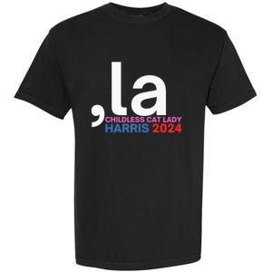  La Cat Ladies For Kamala Funny Cat 2024 President Kamalaharris Garment-Dyed Heavyweight T-Shirt