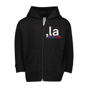  La Cat Ladies For Kamala Funny Cat 2024 President Kamalaharris Toddler Zip Fleece Hoodie