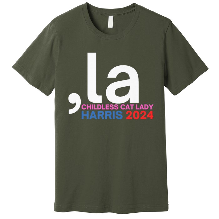  La Cat Ladies For Kamala Funny Cat 2024 President Kamalaharris Premium T-Shirt