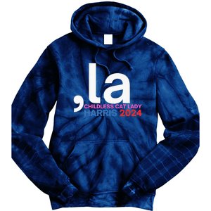  La Cat Ladies For Kamala Funny Cat 2024 President Kamalaharris Tie Dye Hoodie