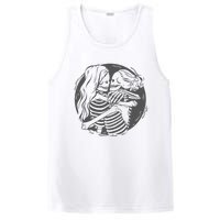 Lesbian Couple LGBTQ Pride Skeletons Kissing Valentines Day PosiCharge Competitor Tank