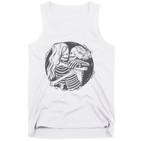 Lesbian Couple LGBTQ Pride Skeletons Kissing Valentines Day Tank Top