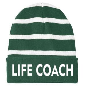 Life Coach Striped Beanie with Solid Band