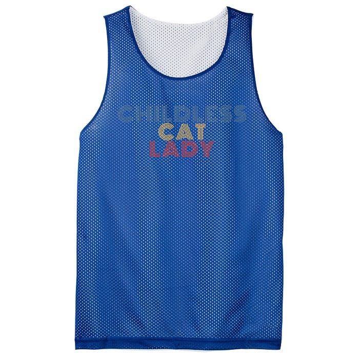 Less Cat Lady Retro Vintage Gift Mesh Reversible Basketball Jersey Tank