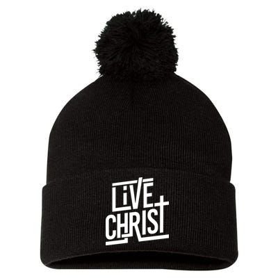 Live Christ Pom Pom 12in Knit Beanie
